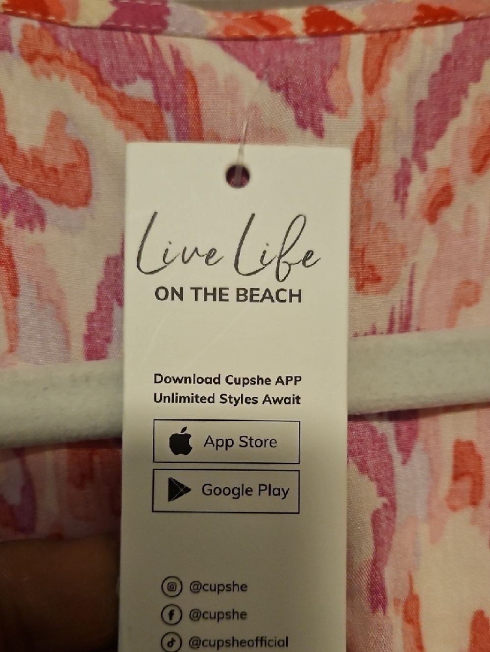 Cupshe Pink and Orange Abstract Wrap Romper - Picture 2 of 4